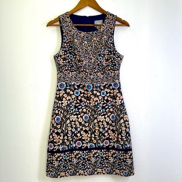 Anthropologie - Maeve Floral Blue & Red Sleeveless Sheath Dress Size 4 - Picture 9 of 16